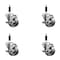 Service Caster 3'' Semi Steel Swivel 7/8'' Expanding Stem Caster Set with Brake, 4PK SCC-EX20S314-SSS-TLB-78-4 - alternate 1